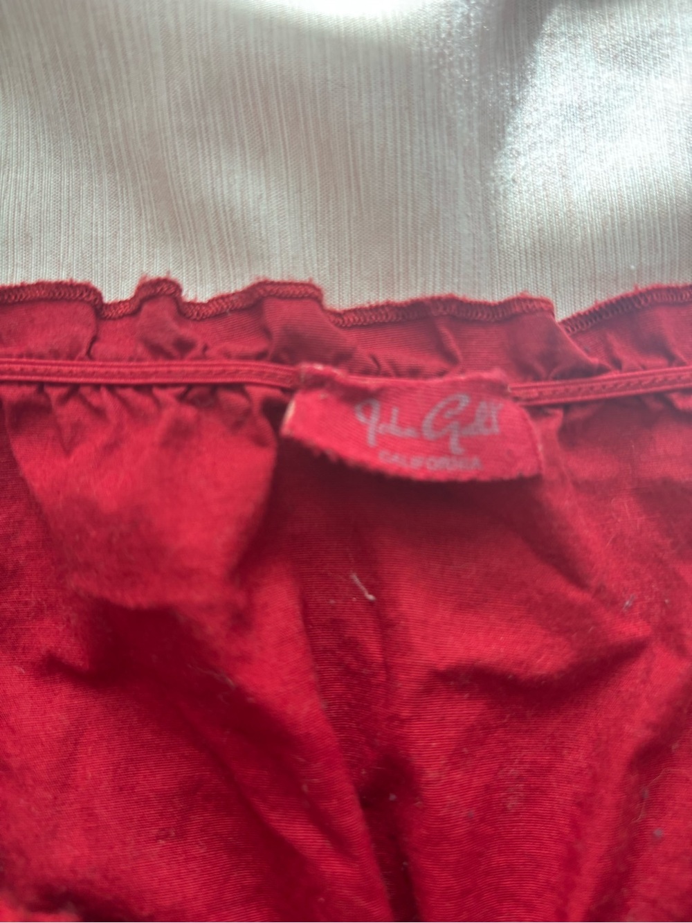 Women's Red Ruffle Button-Front Top Blouse - Picture 2 of 2